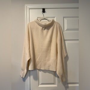 Pilcro Cream Ribbed Cowl Neck Sweater